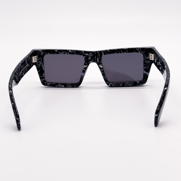 NEW OFF-WHITE NASSAU 107 BLACK MARBLE SUNGLASSES SQUARE OERI017 1107 EYEWEAR - Picture 5 of 11
